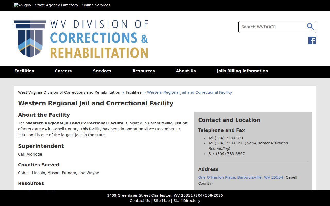 Lincoln County arrest records Western Regional Jail facility details