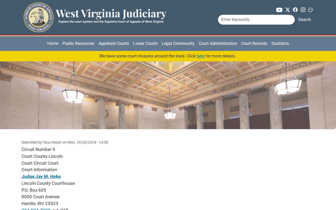 Lincoln County criminal court cases judges and court contacts
