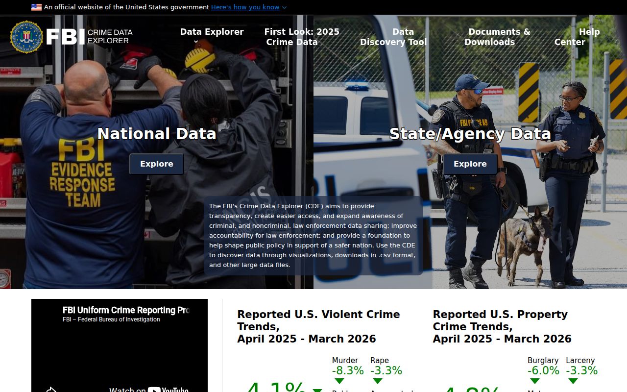 FBI Crime Data Explorer for Hamlin criminal records in Lincoln County